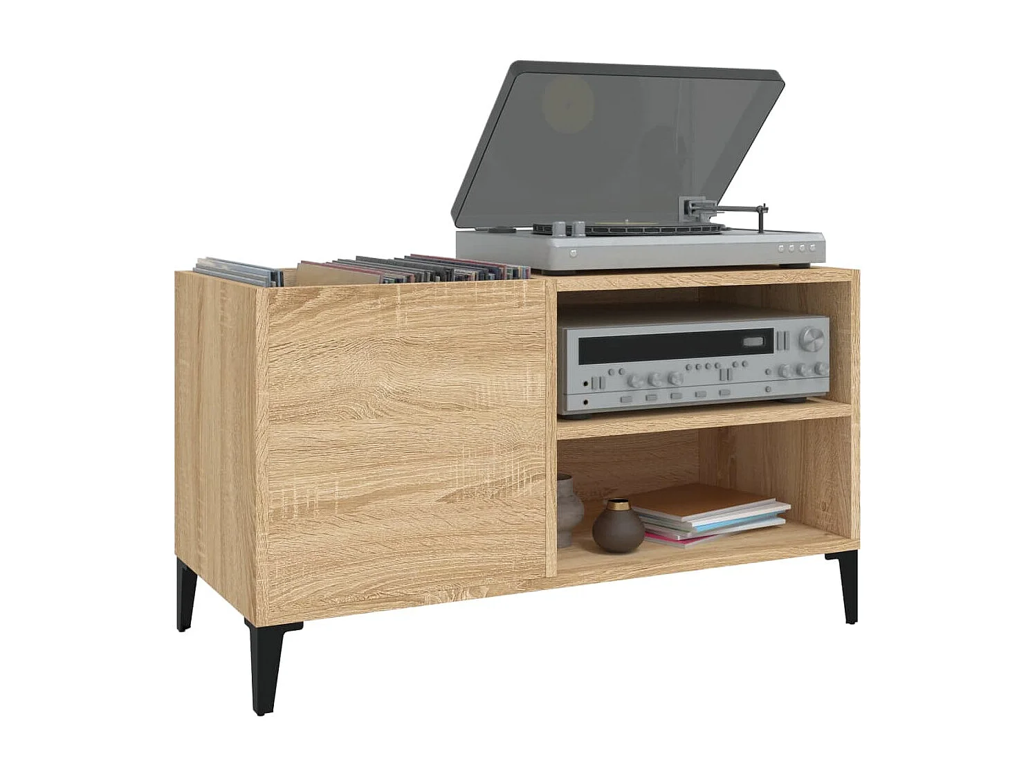 Armoire à disques chêne sonoma 84,5x38x48 cm bois d'ingénierie