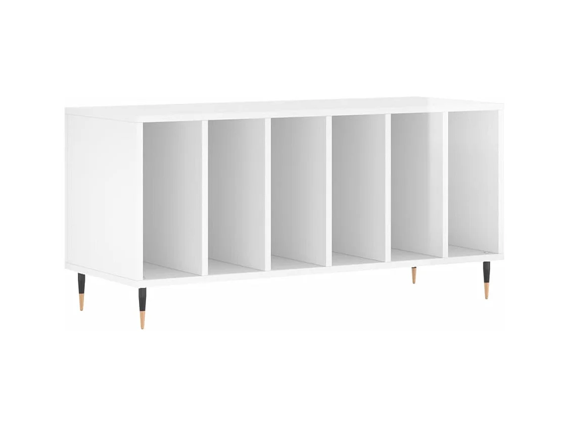 Armoire à disques blanc brillant 100x38x48 cm bois d'ingénierie