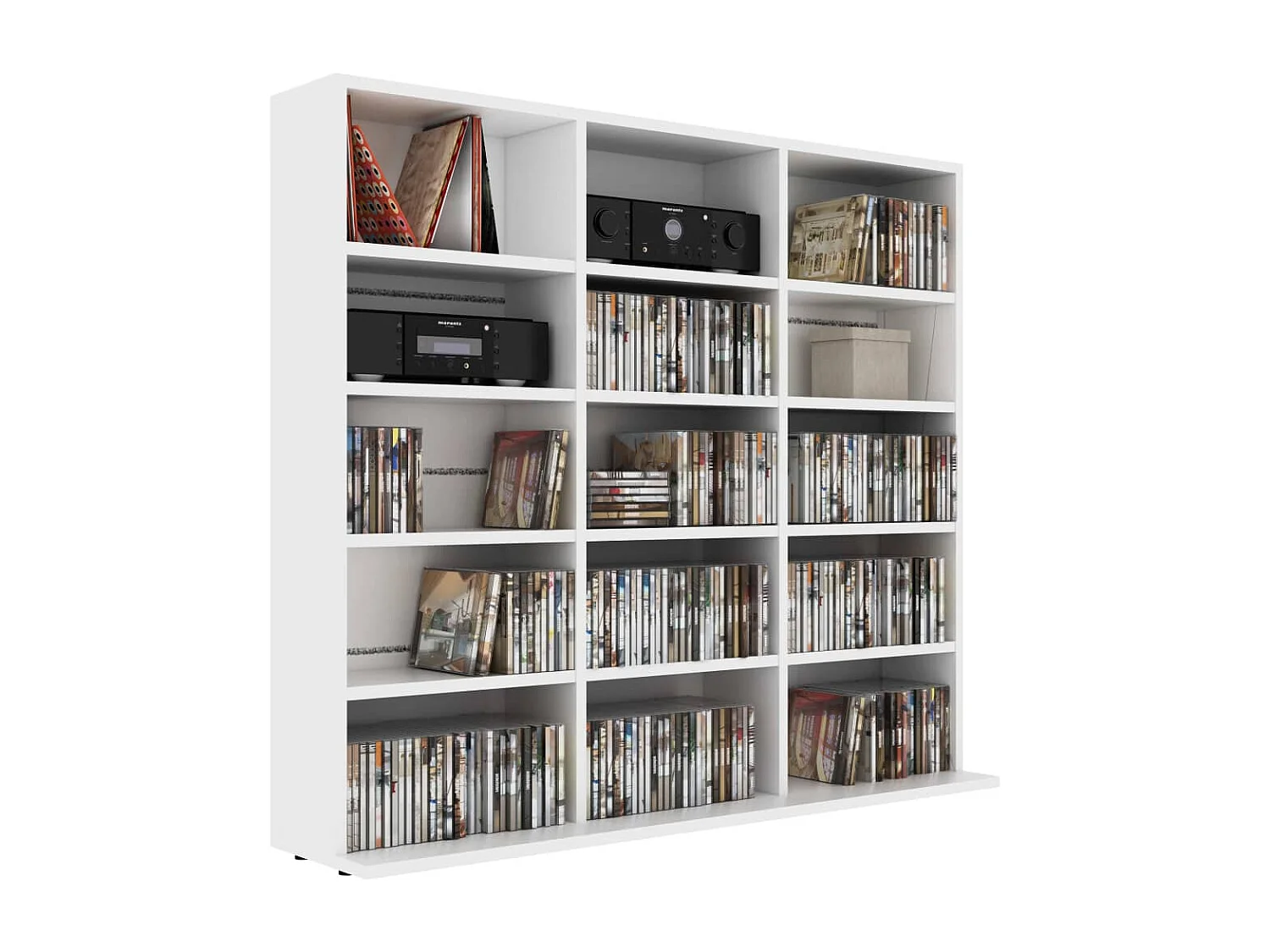 Mueble CD Blanco 102x23x89,5 cm Madera contrachapada