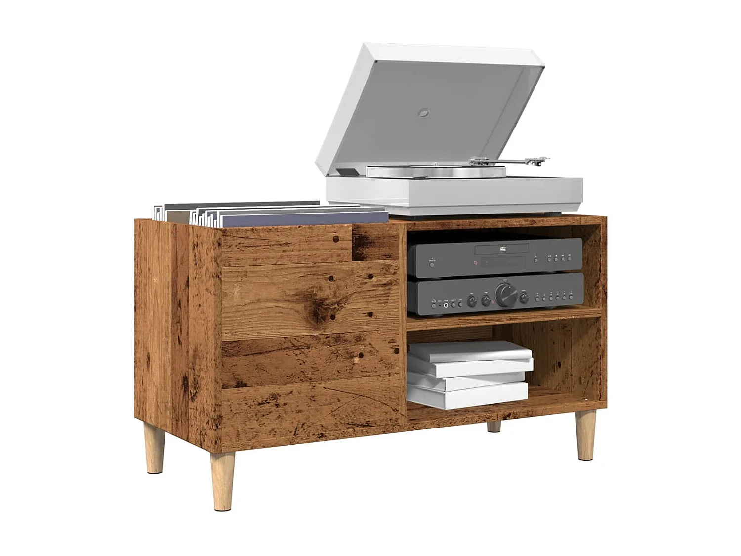 Armoire à disques vieux bois 84,5x38x48 cm bois d'ingénierie