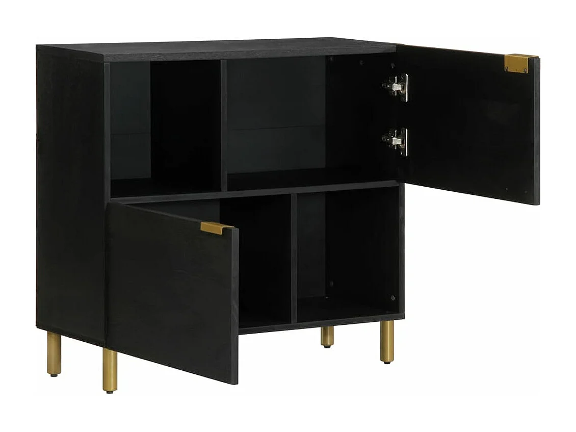 Buffet noir 80x33x75 cm bois d'ingénierie