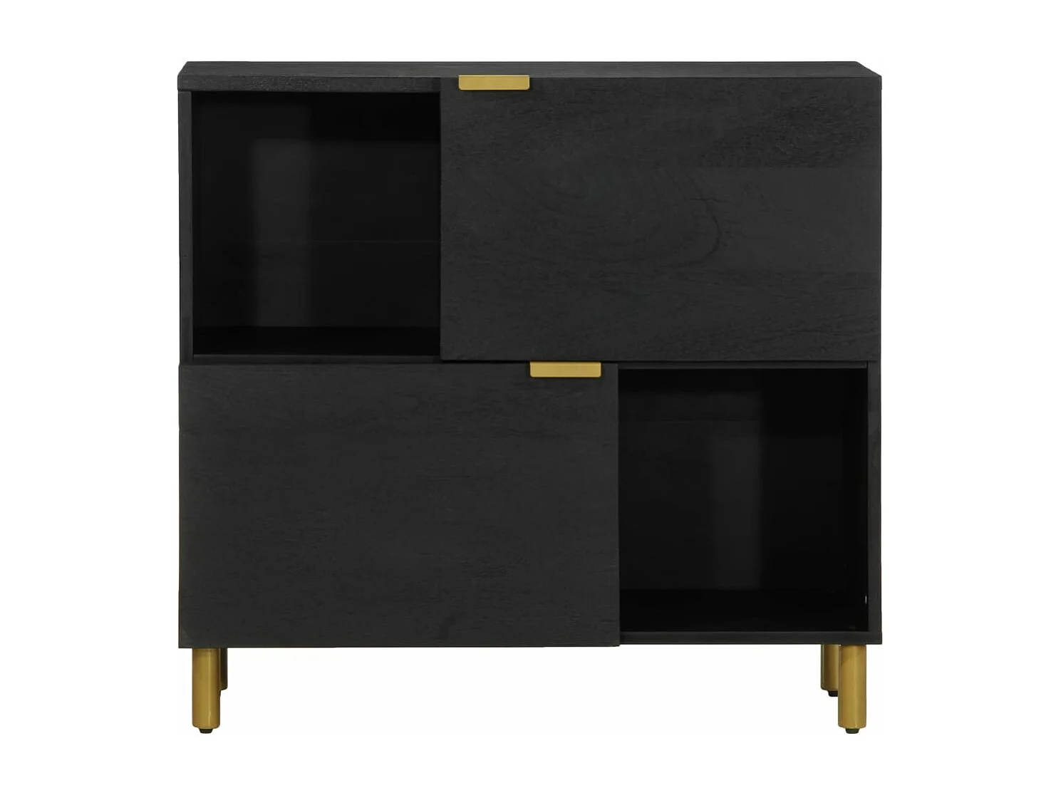 Buffet noir 80x33x75 cm bois d'ingénierie