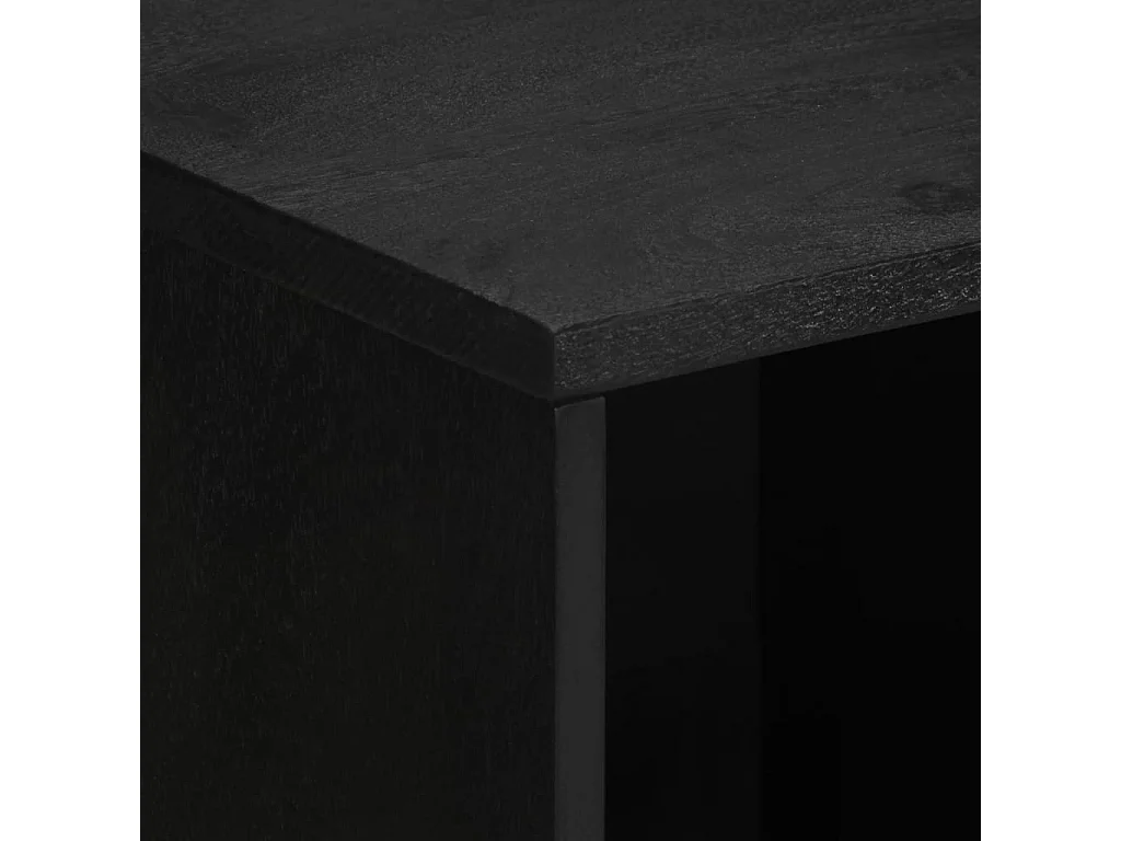Buffet noir 80x33x75 cm bois d'ingénierie