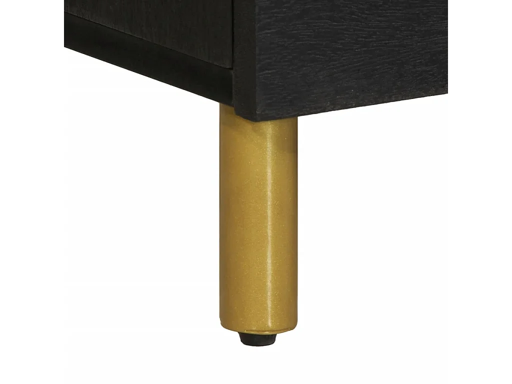 Buffet noir 80x33x75 cm bois d'ingénierie