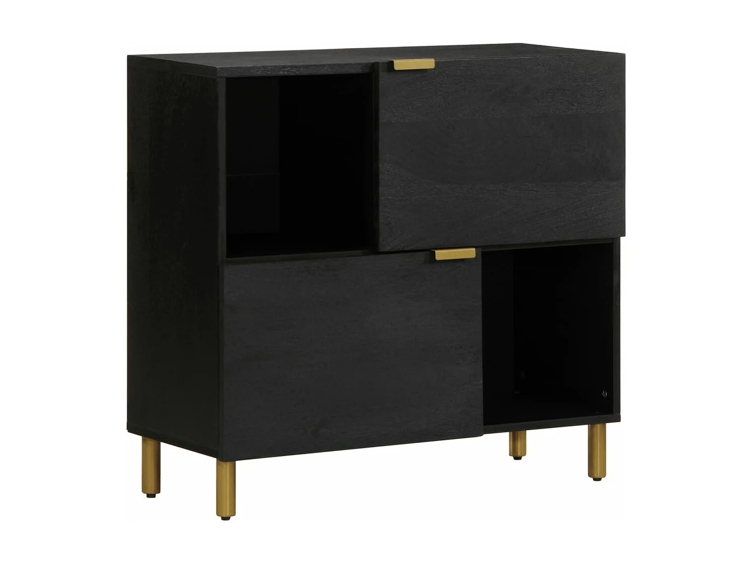 Buffet noir 80x33x75 cm bois d'ingénierie