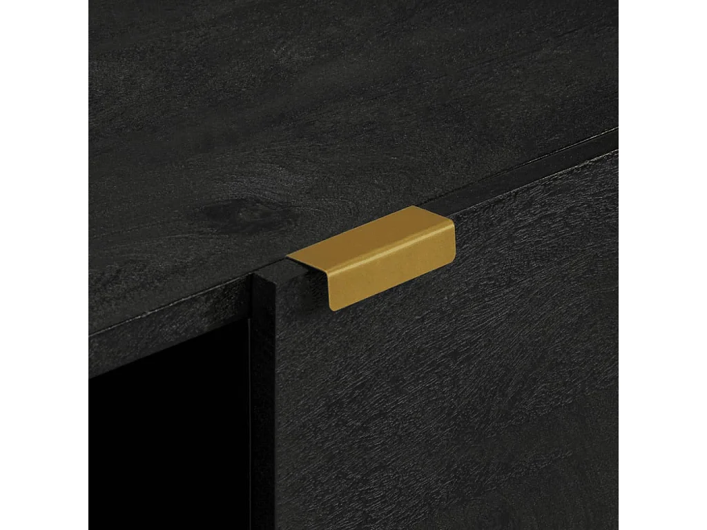 Buffet noir 80x33x75 cm bois d'ingénierie