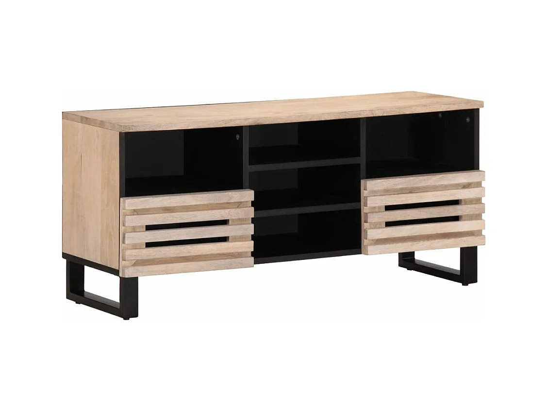 Meuble TV 100x34x46 cm bois massif de manguier