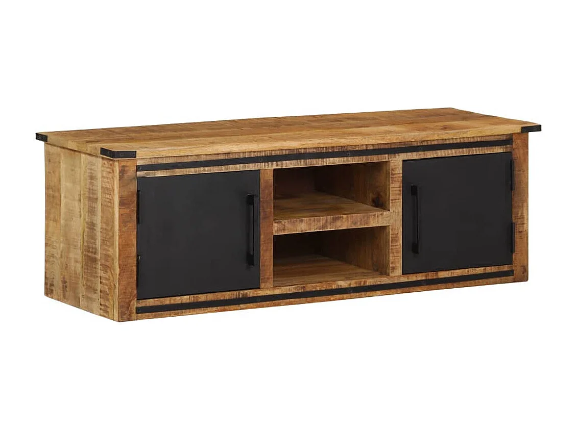 Mobile TV con ante 105x35x36 cm in legno massello di mango
