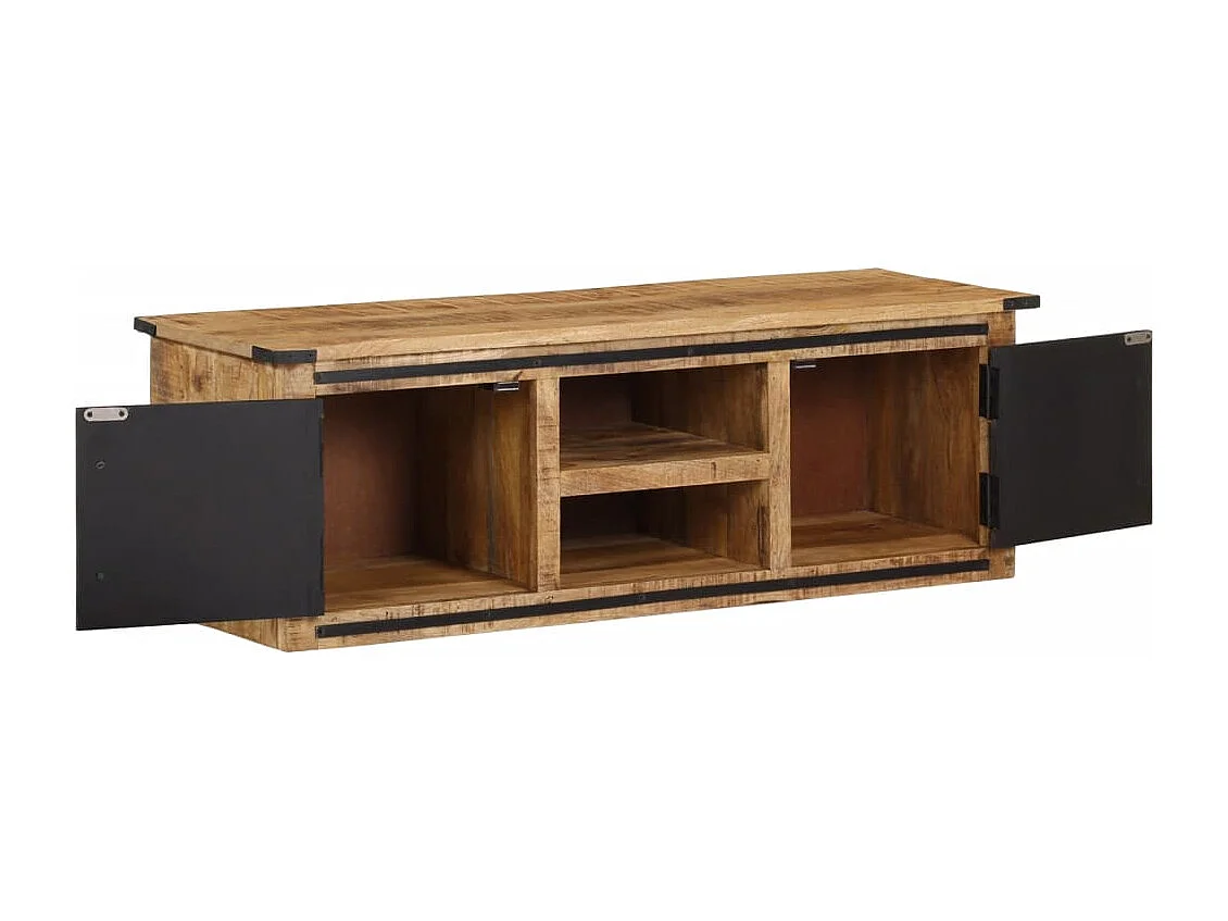 Mobile TV con ante 105x35x36 cm in legno massello di mango