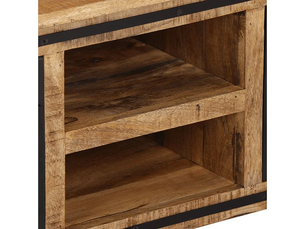 Mobile TV con ante 105x35x36 cm in legno massello di mango