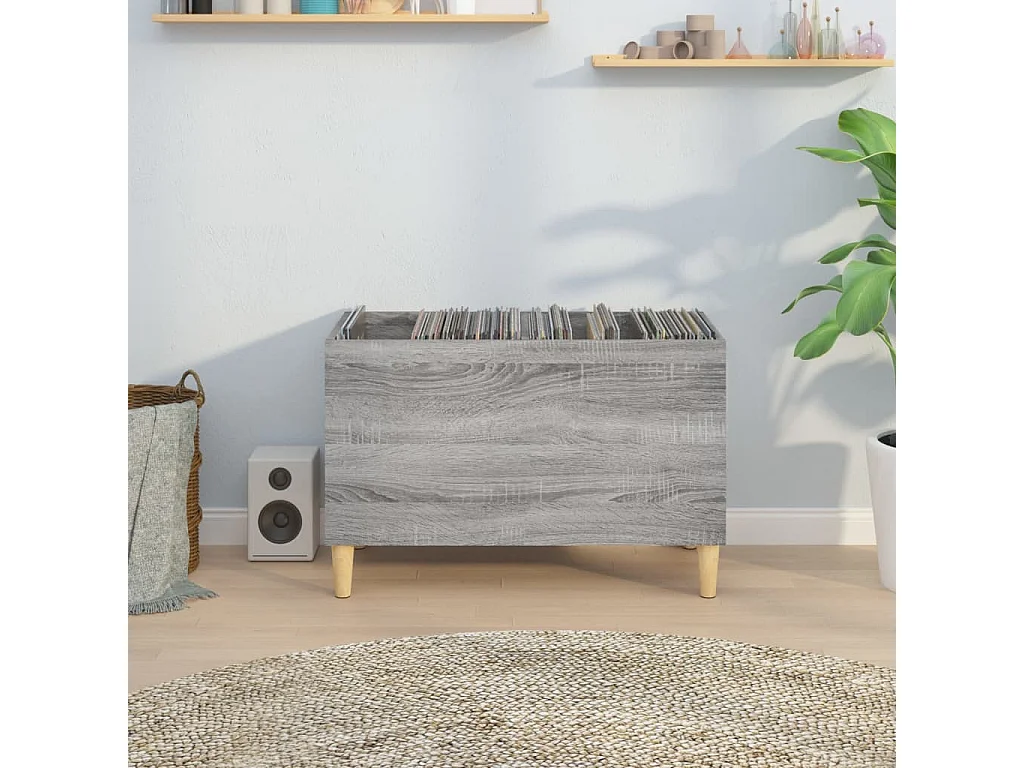 Mobile per dischi Sonoma grigio 74,5x38x48 cm in MDF