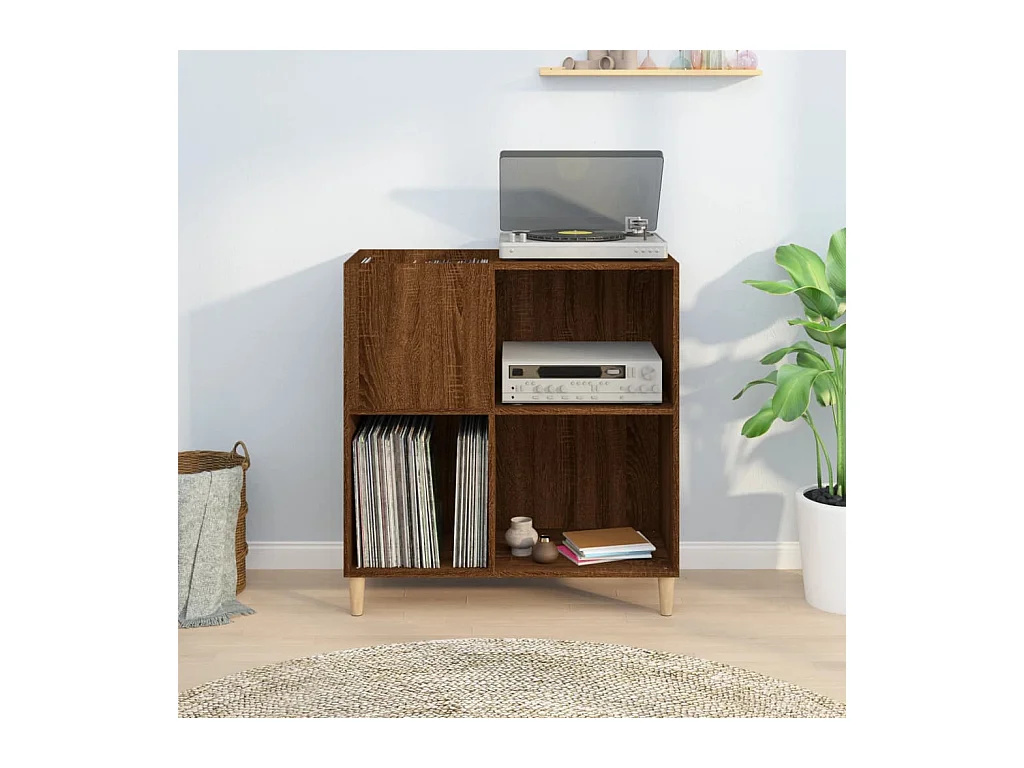 Armoire à disques chêne marron 84,5x38x89 cm bois d'ingénierie