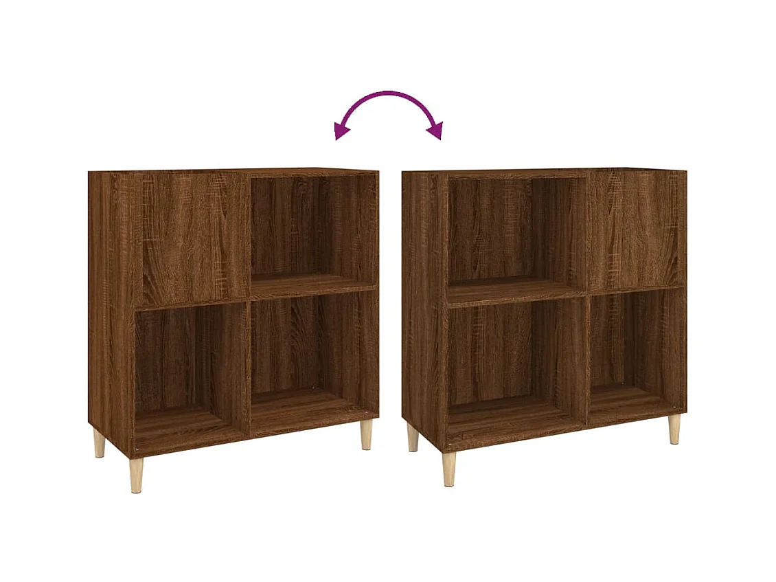 Armoire à disques chêne marron 84,5x38x89 cm bois d'ingénierie