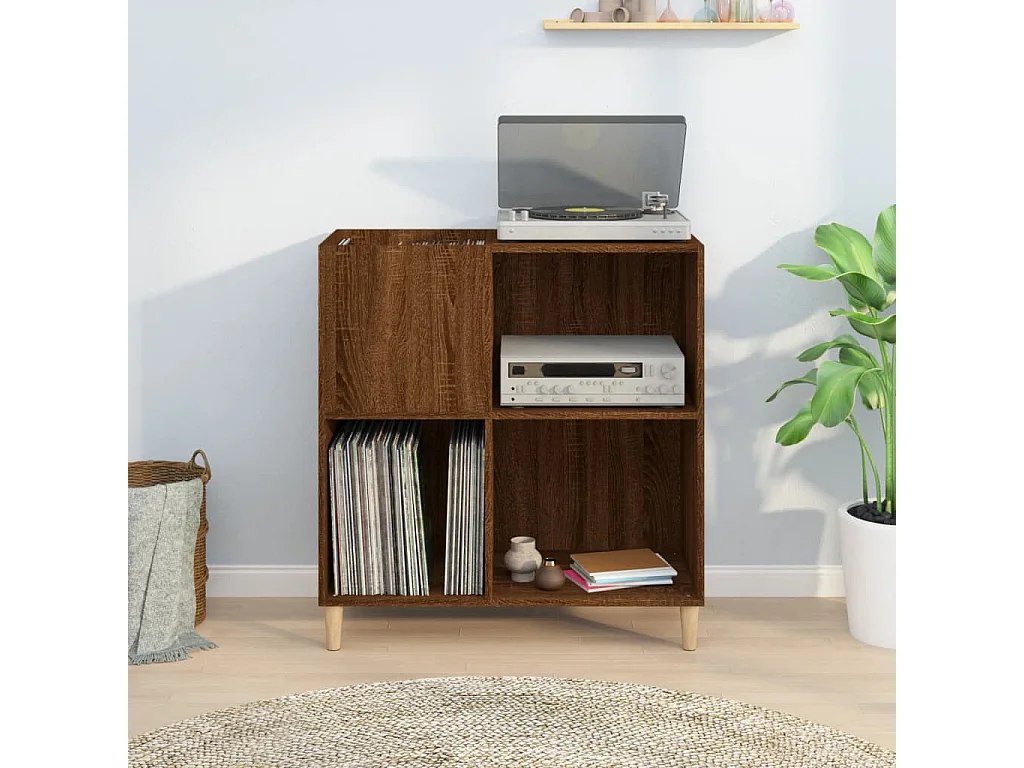 Armoire à disques chêne marron 84,5x38x89 cm bois d'ingénierie
