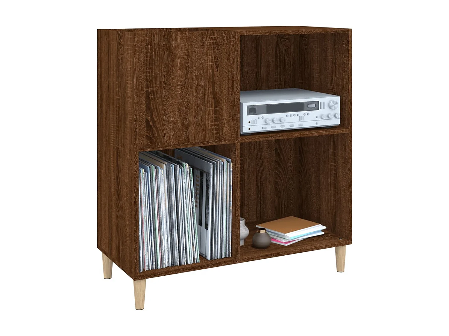 Armoire à disques chêne marron 84,5x38x89 cm bois d'ingénierie