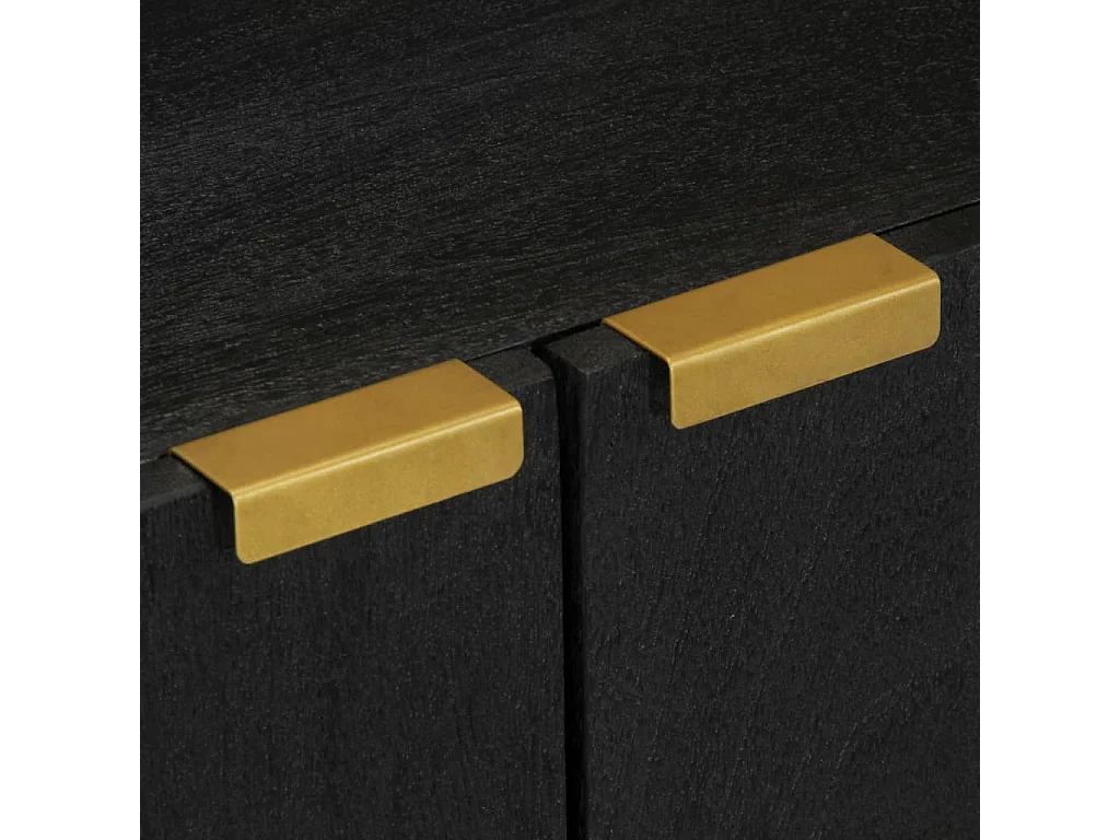 Buffet noir 60x33x75 cm bois d'ingénierie