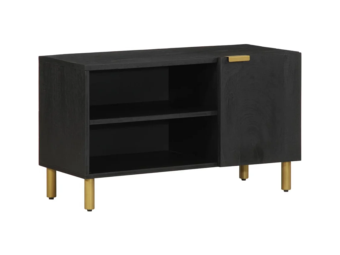 Schwarzer TV-Schrank 80x33x46 cm aus Holzwerkstoff
