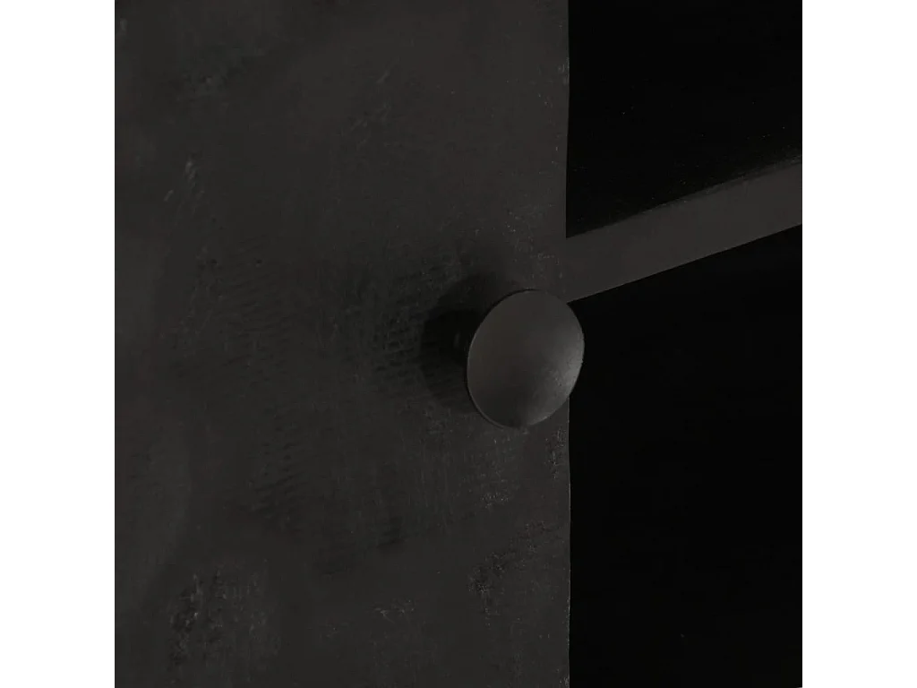 Meuble TV noir 110x30x40 cm bois massif de manguier et fer