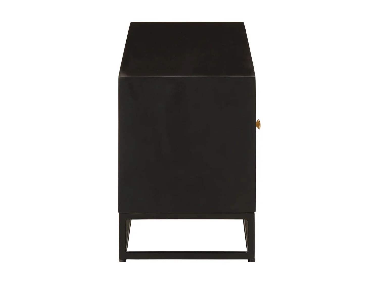 Mobile TV nero 110x30x40 cm in legno massello di mango e ferro