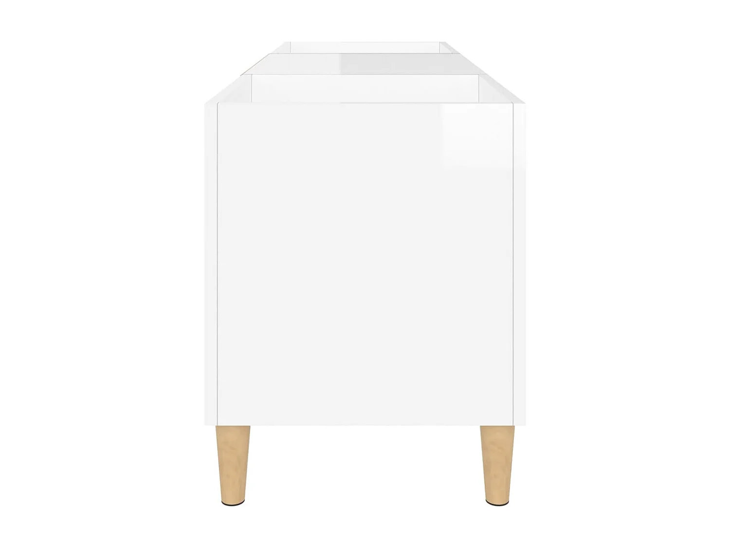 Armário de discos branco brilhante 121x38x48 cm madeira projetada