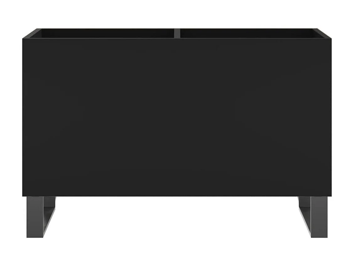 Armoire à disques noir 74,5x38x48 cm bois d'ingénierie