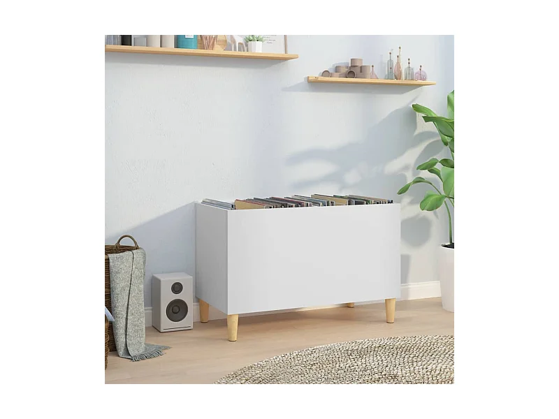 Witte platenkast 74,5x38x48 cm samengesteld hout