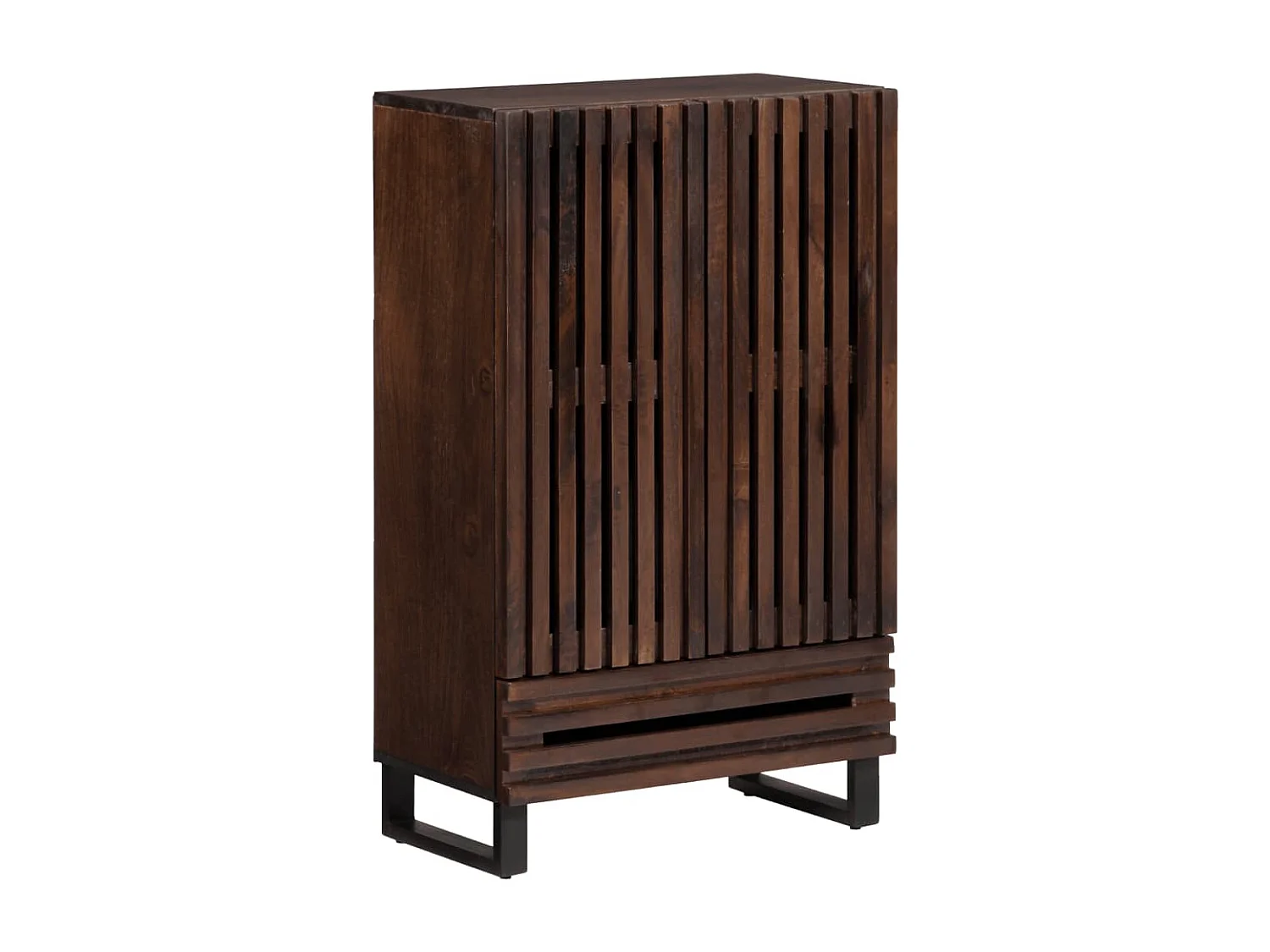 Buffet marron 60x34x100 cm bois de manguier massif