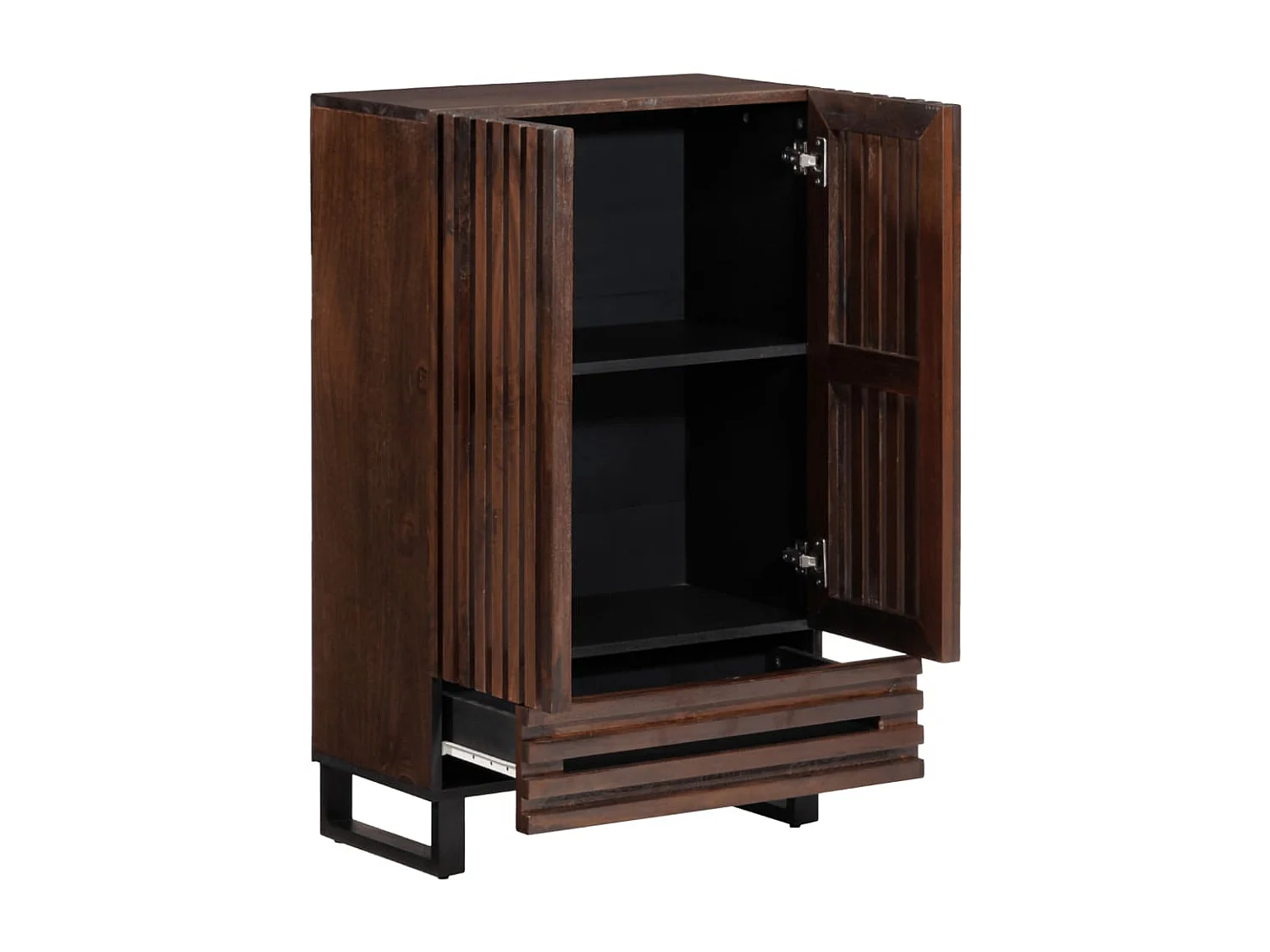 Buffet marron 60x34x100 cm bois de manguier massif