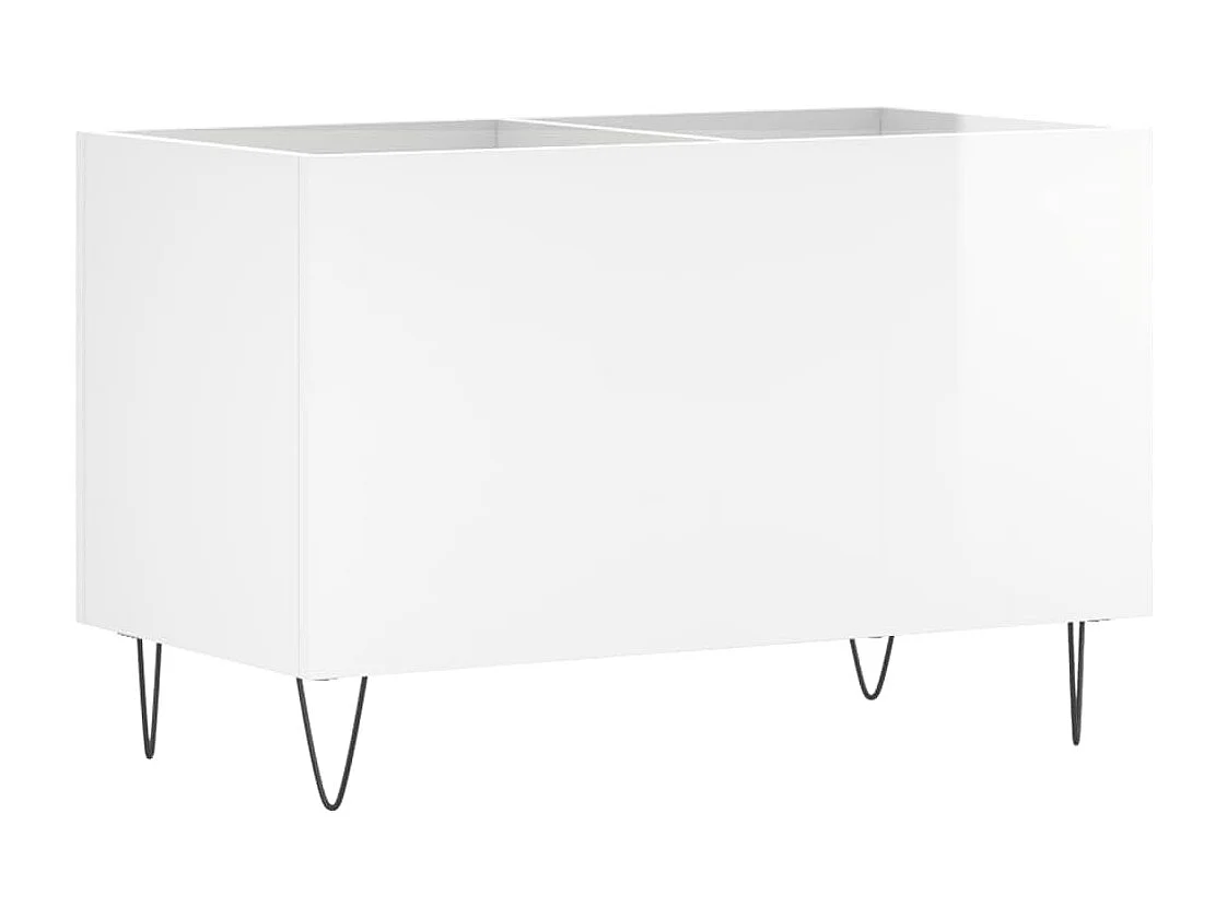 Mobile per dischi bianco lucido 74,5x38x48 cm in pannelli di MDF