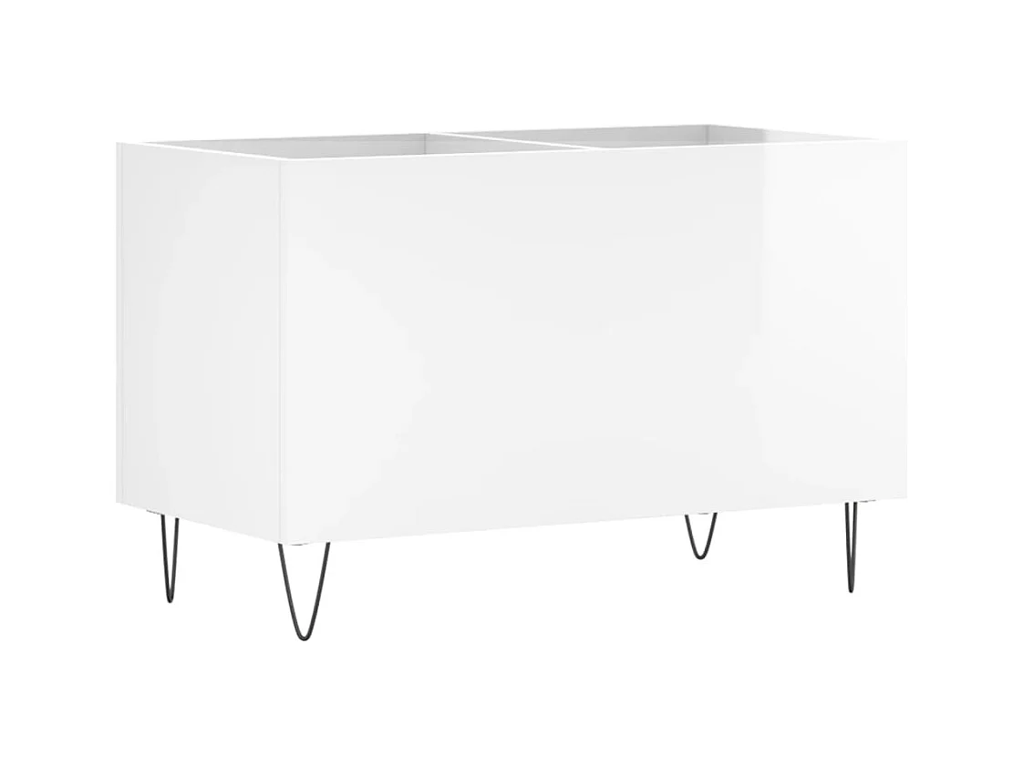 Armoire à disques blanc brillant 74,5x38x48cm bois d'ingénierie