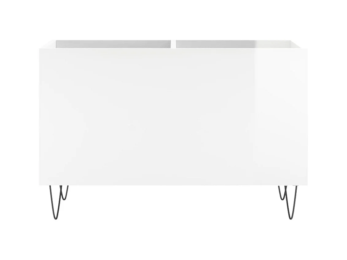 Armoire à disques blanc brillant 74,5x38x48cm bois d'ingénierie