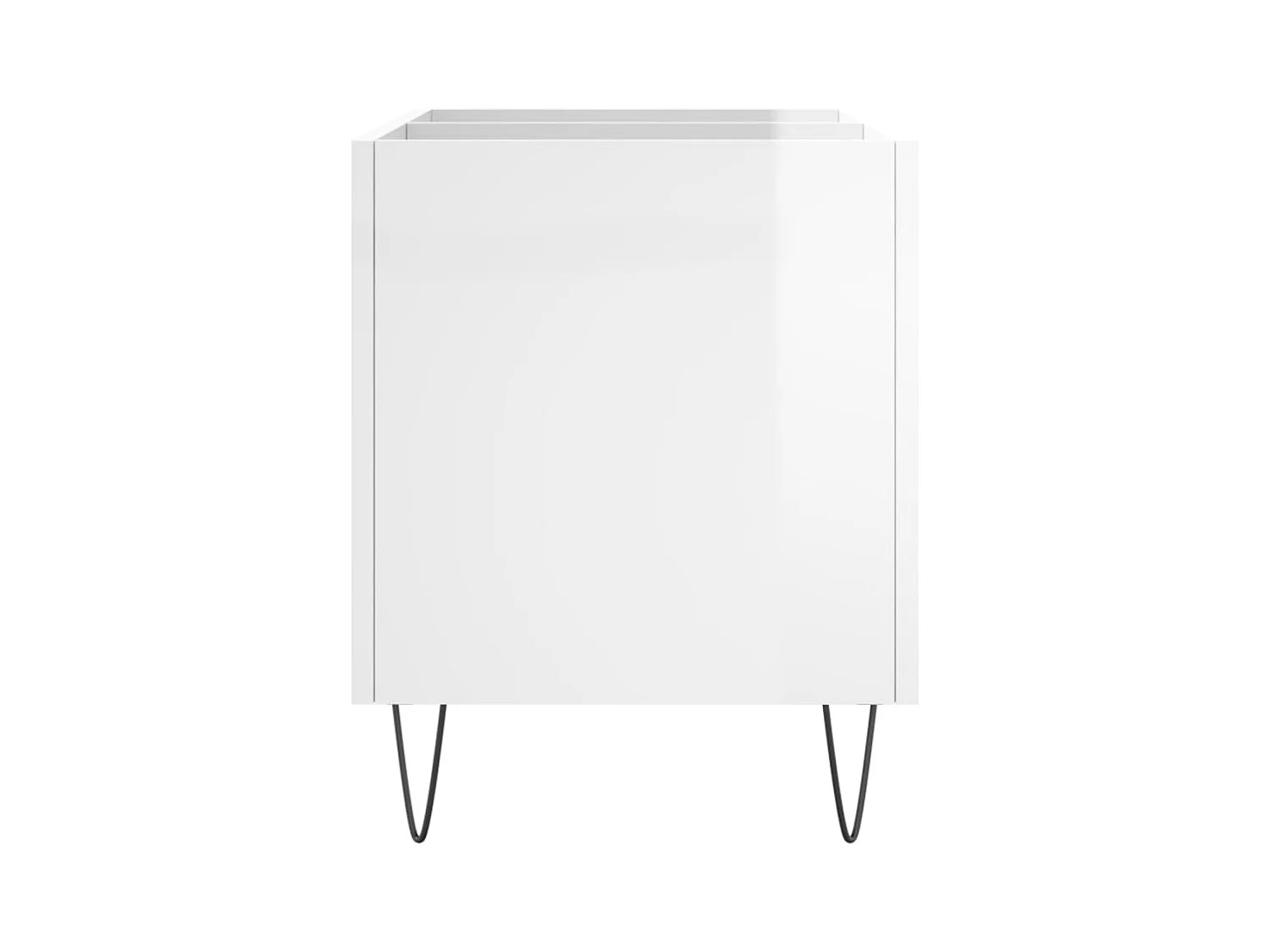 Armoire à disques blanc brillant 74,5x38x48cm bois d'ingénierie