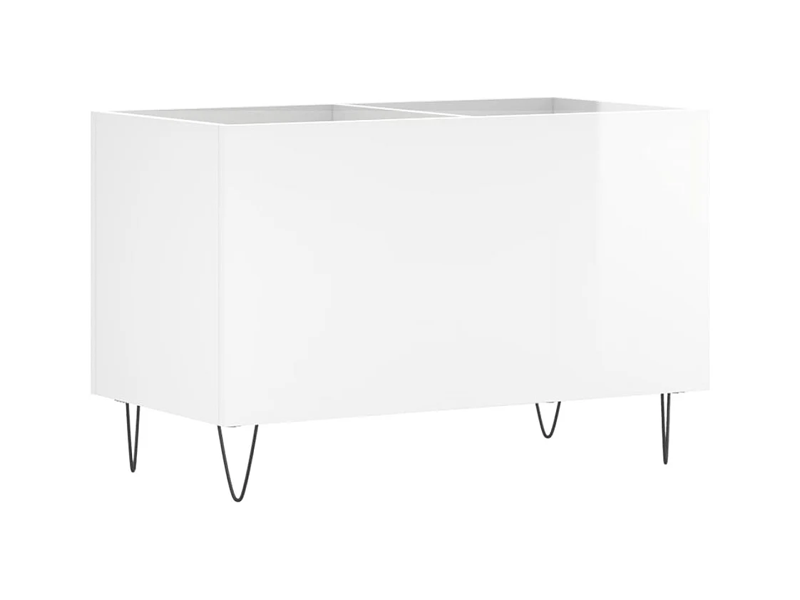 Armoire à disques blanc brillant 74,5x38x48cm bois d'ingénierie