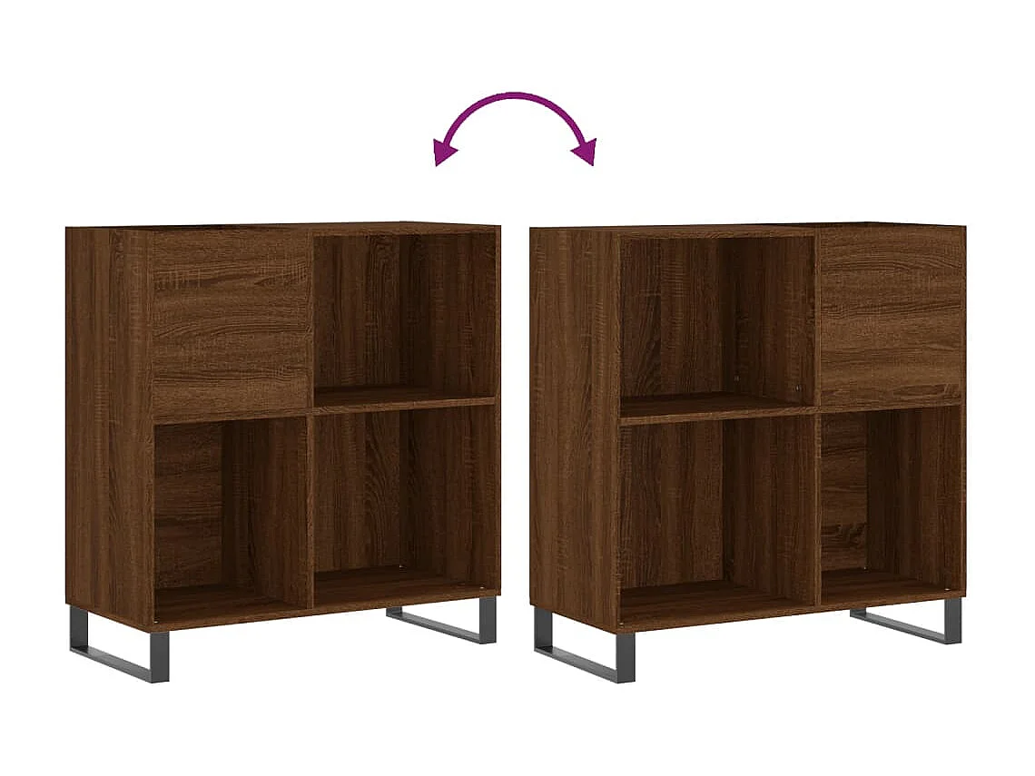 Armoire à disques chêne marron 84,5x38x89 cm bois d'ingénierie