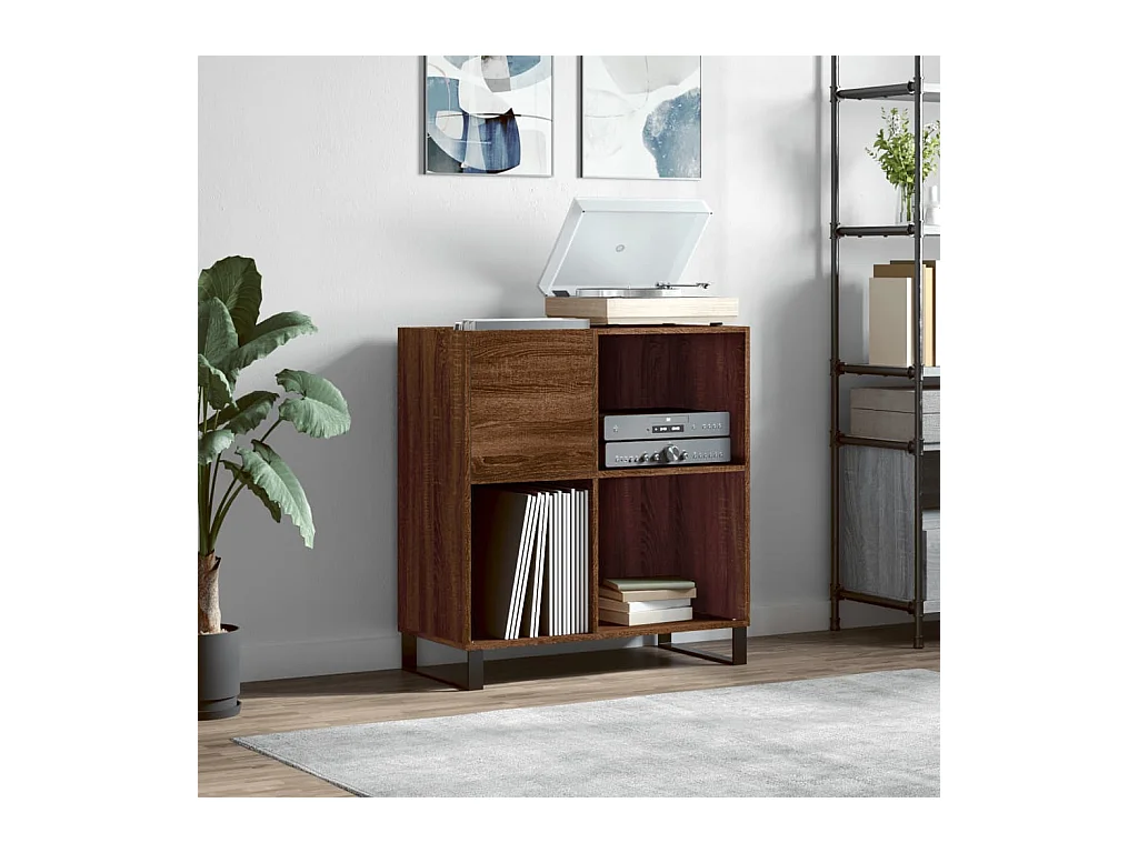 Armoire à disques chêne marron 84,5x38x89 cm bois d'ingénierie