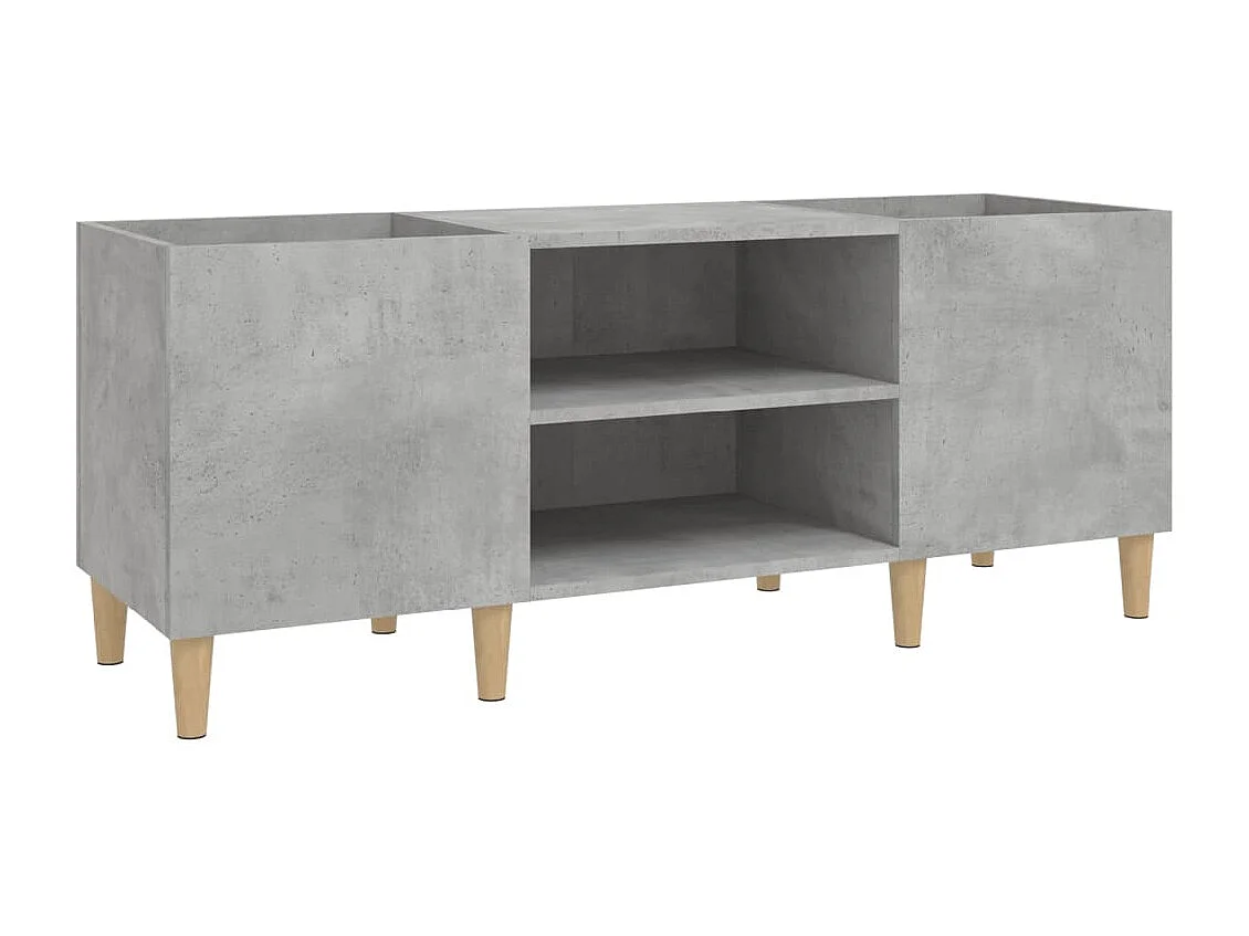 Mobile per dischi grigio cemento 121x38x48 cm in multistrato