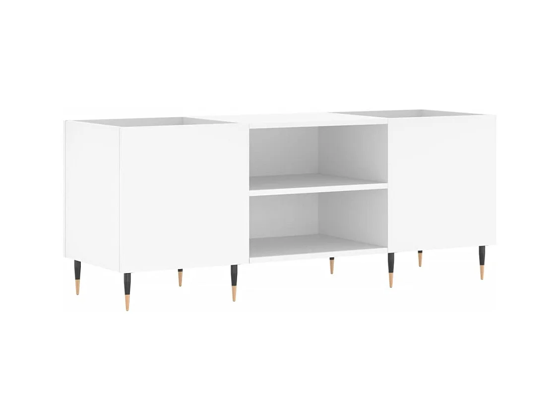 Armoire à disques blanc 121x38x48 cm bois d'ingénierie