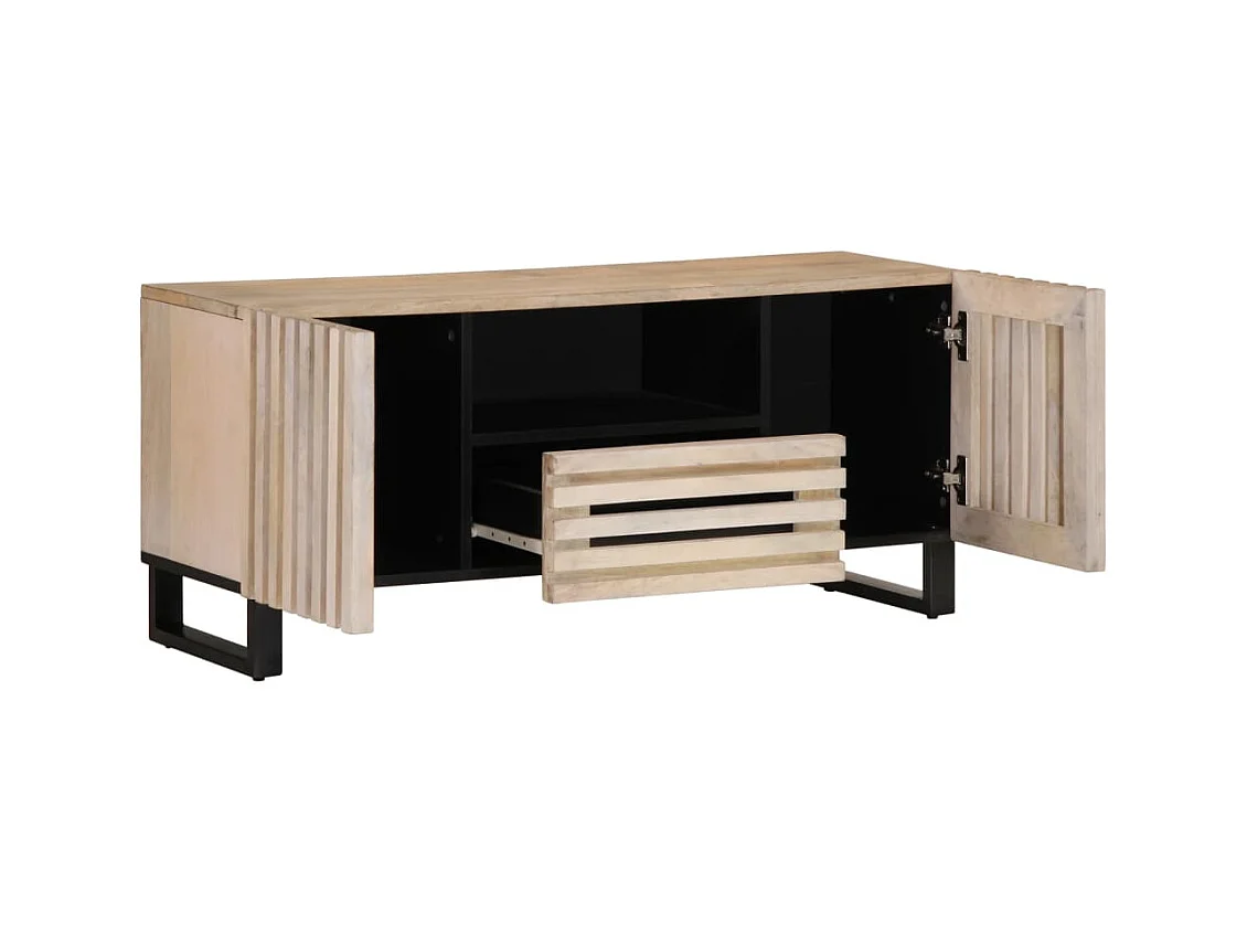 Meuble TV 100x34x46 cm bois massif de manguier