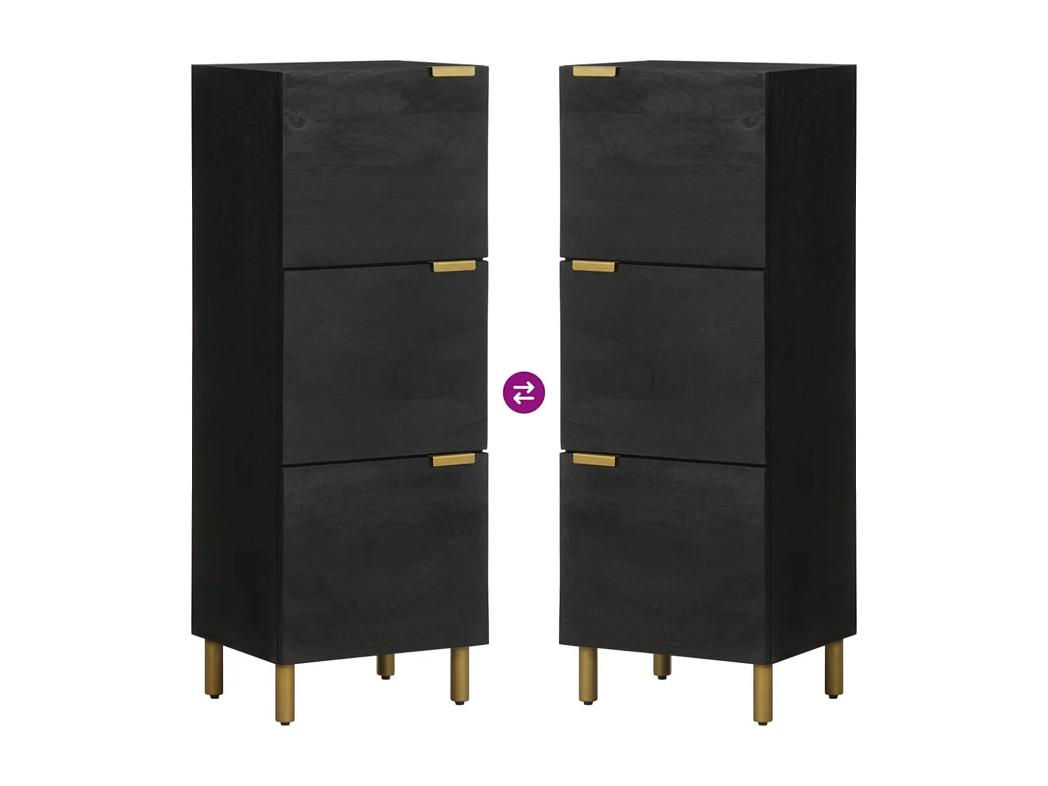 Buffet noir 40x33x110 cm bois d'ingénierie