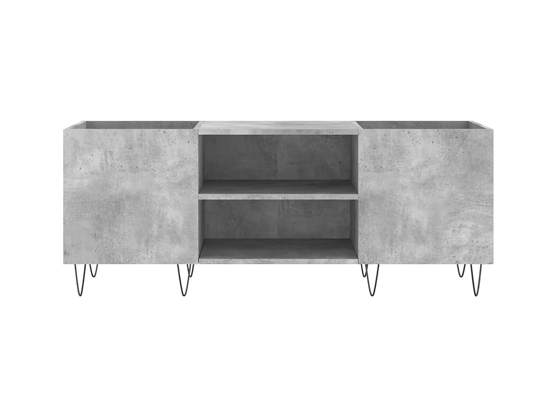 Armoire à disques gris béton 121x38x48 cm bois d'ingénierie