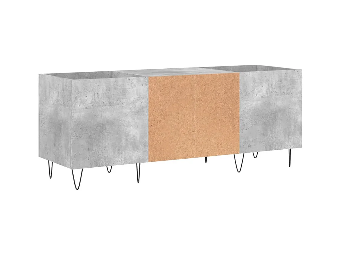 Armoire à disques gris béton 121x38x48 cm bois d'ingénierie