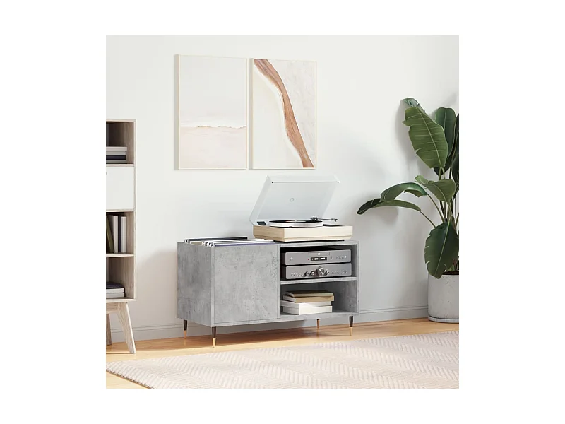 Armário de registros cinza concreto 85x38x48 cm madeira projetada