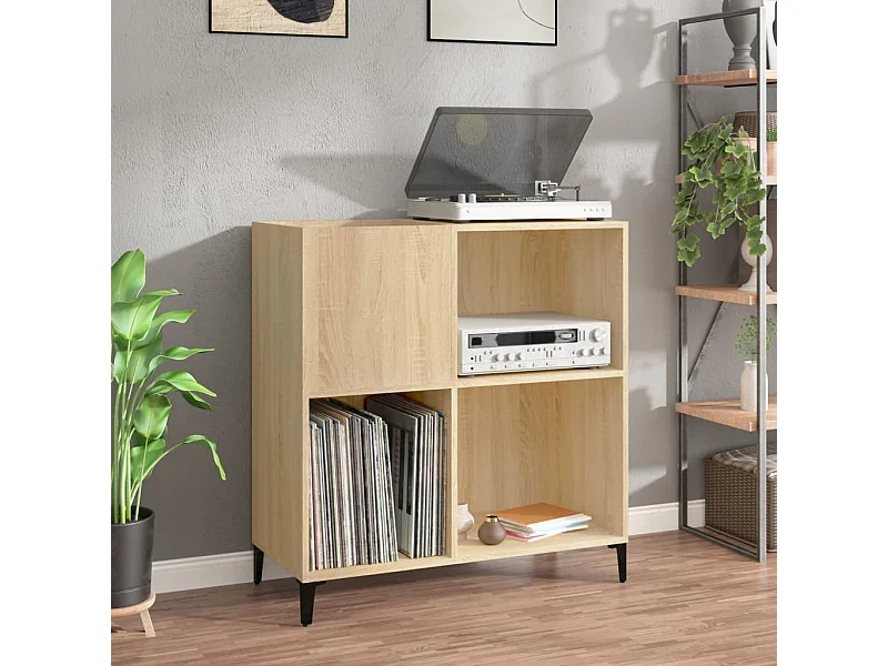 Sonoma eiken platenkast 84,5x38x89 cm samengesteld hout