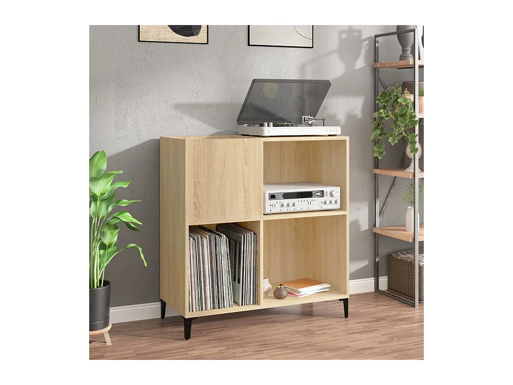 Armoire à disques chêne sonoma 84,5x38x89 cm bois d'ingénierie