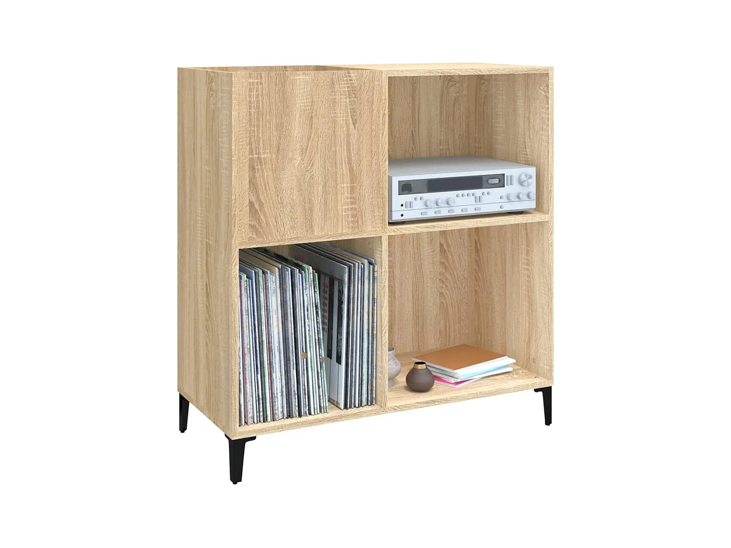 Armoire à disques chêne sonoma 84,5x38x89 cm bois d'ingénierie