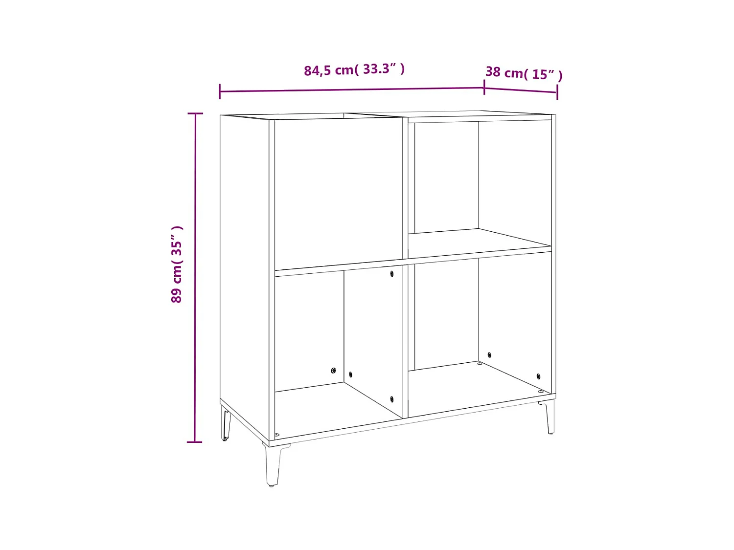 Armoire à disques chêne sonoma 84,5x38x89 cm bois d'ingénierie