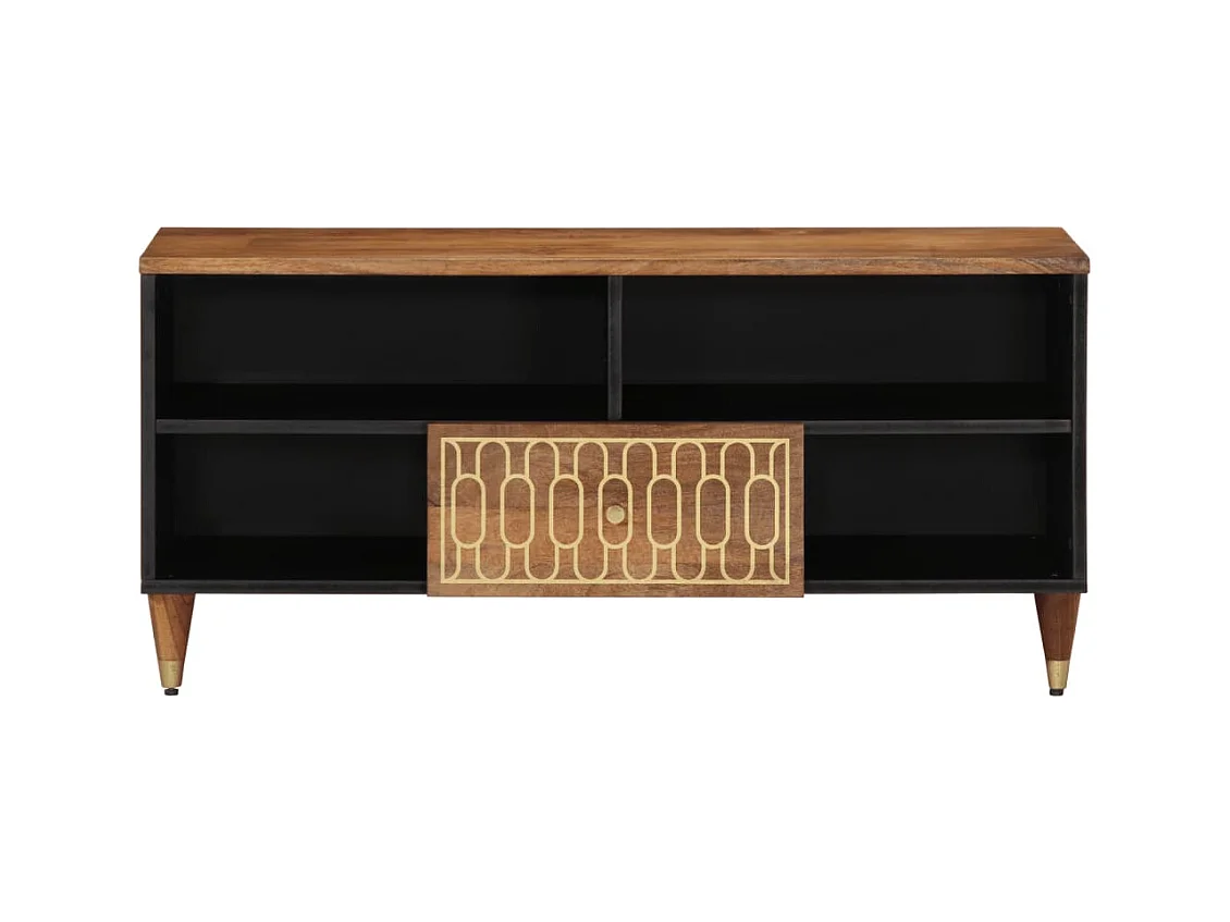 Meuble TV 100x33x46 cm bois massif de manguier