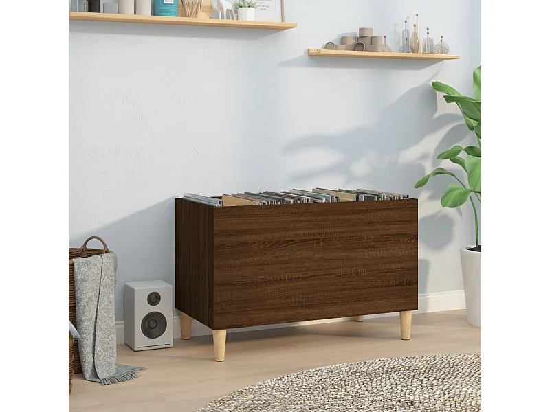 Bruin eiken platenkast 74,5x38x48 cm samengesteld hout