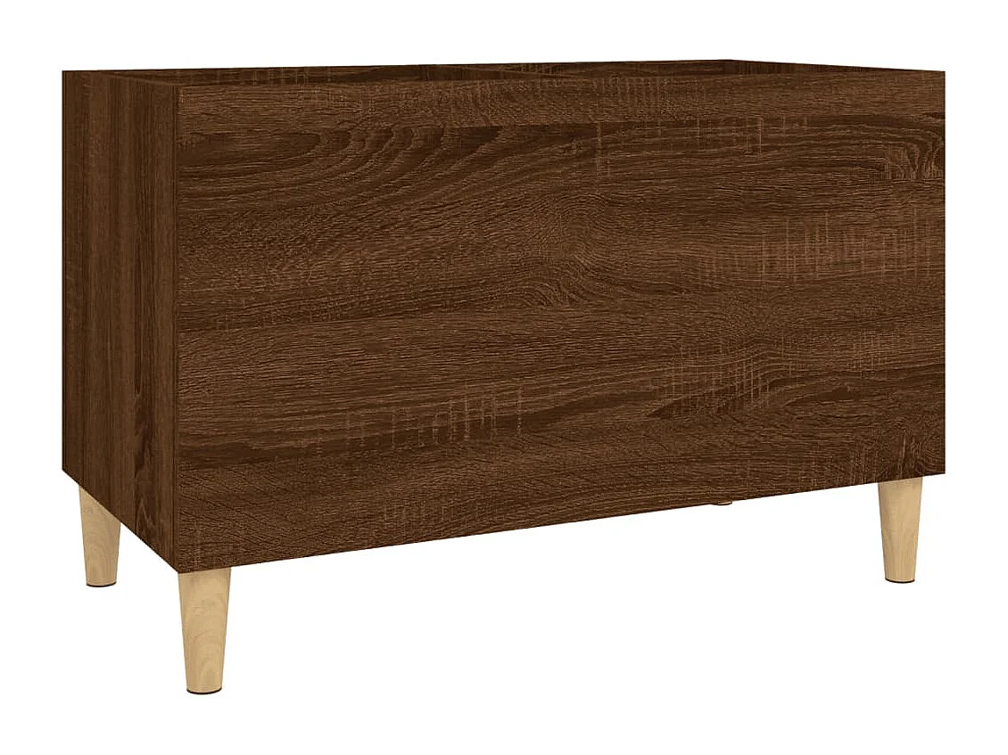 Mueble para discos de roble marrón 74,5x38x48 cm de madera contrachapada