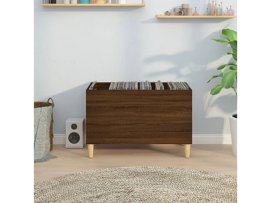 Armoire à disques chêne marron 74,5x38x48 cm bois d'ingénierie